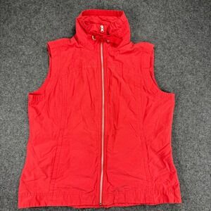 Columbia Sportswear Womens Vest XL Red Full Zip Sleeveless Mock Neck